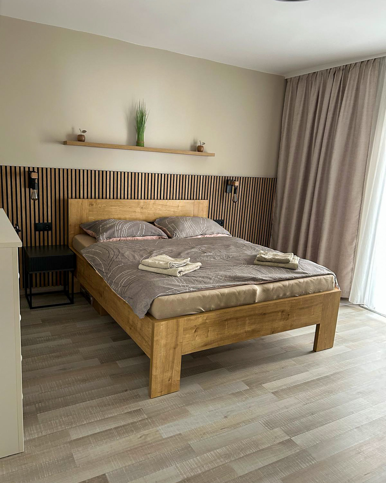 tatova apartments room 1 view on bed